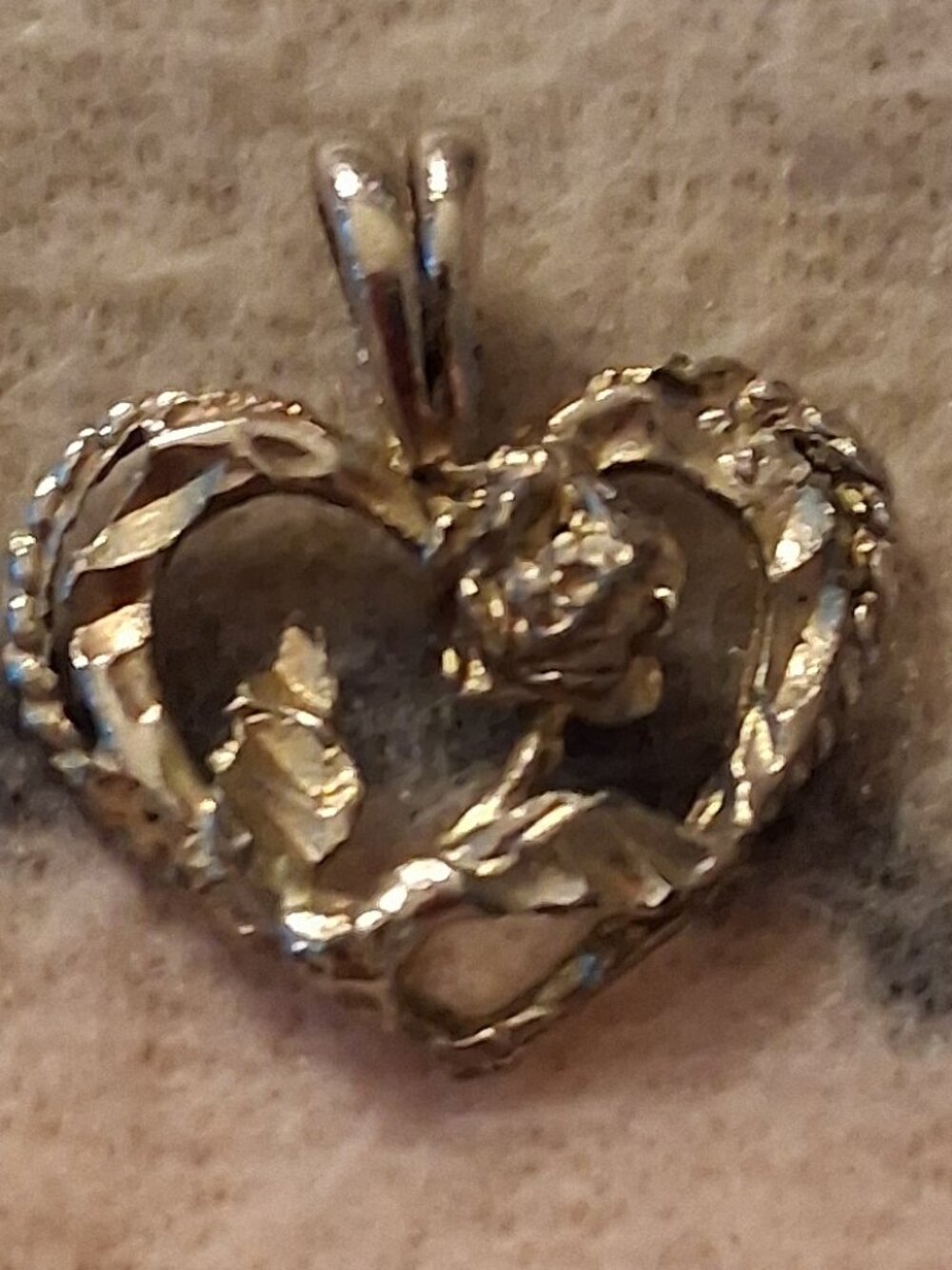 vintage 1940s silver heart charm no chain